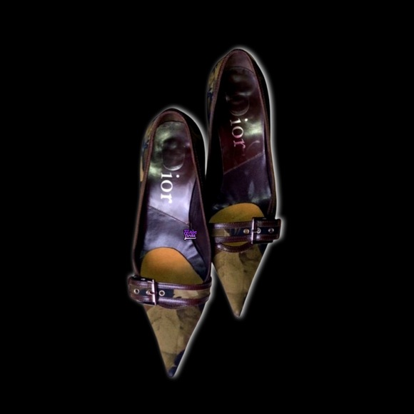 Dior John Galliano Vintage Y2K Runway Military Rasta  Leather Heels - Picture 4 of 7